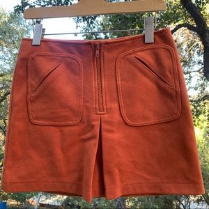 Vintage GAP wool & nylon Orange Pleated Mini Skirt